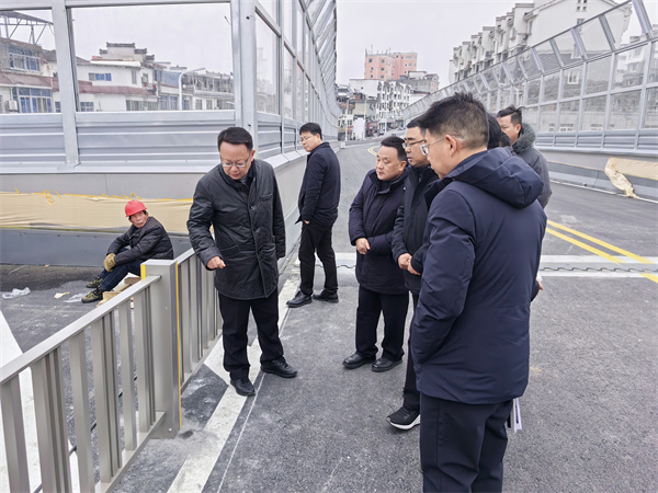 1月20日，汪凱書記到跨鐵路橋項目進行調(diào)研，洪董、張總陪同。.jpg